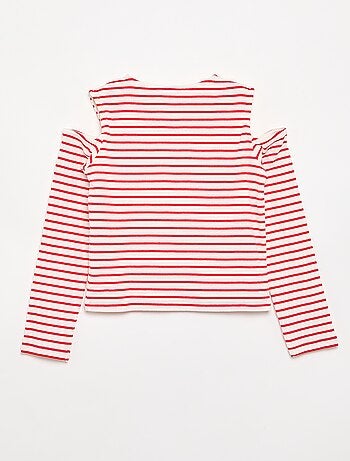 T-shirt a righe senza maniche
