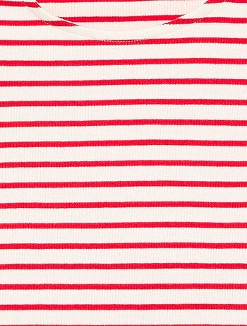 T-shirt a righe senza maniche