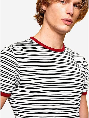 T-shirt a righe slim fit con girocollo giesto
