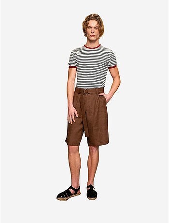 T-shirt a righe slim fit con girocollo giesto
