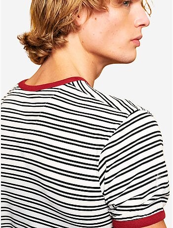 T-shirt a righe slim fit con girocollo giesto
