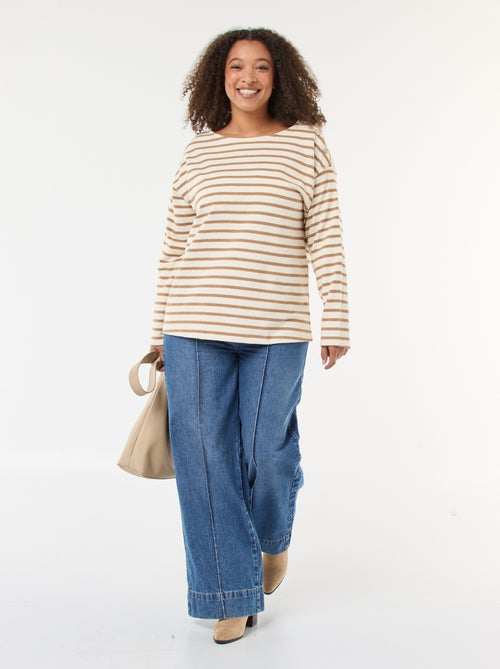 T-shirt a righe stile marinara con scollo a barca - Kiabi