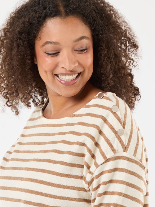 T-shirt a righe stile marinara con scollo a barca - Kiabi