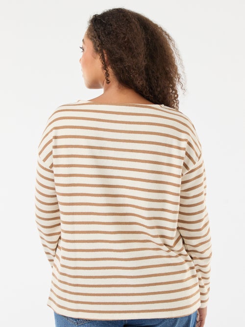 T-shirt a righe stile marinara con scollo a barca - Kiabi