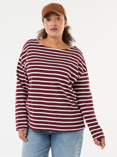 T-shirt a righe stile marinara con scollo a barca - Kiabi