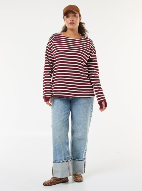 T-shirt a righe stile marinara con scollo a barca - Kiabi