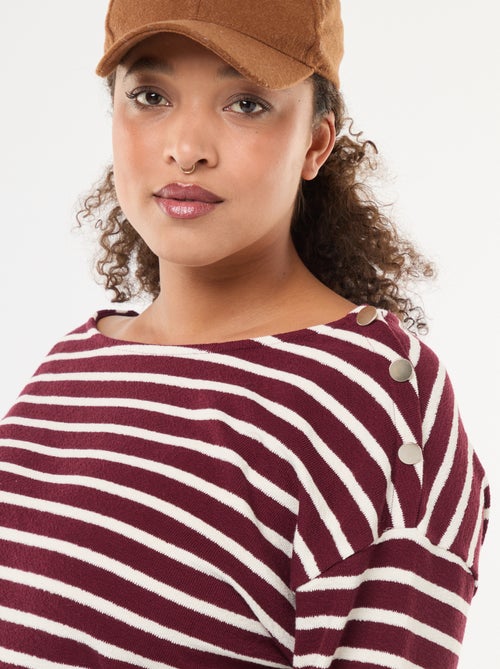 T-shirt a righe stile marinara con scollo a barca - Kiabi