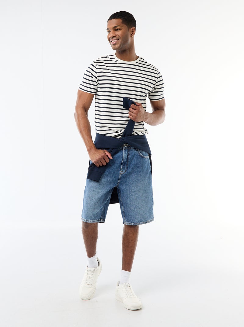 T-shirt a righe stile marinaro Bianco - Kiabi