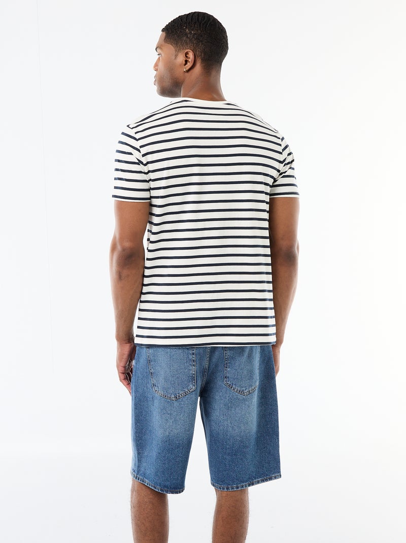 T-shirt a righe stile marinaro Bianco - Kiabi