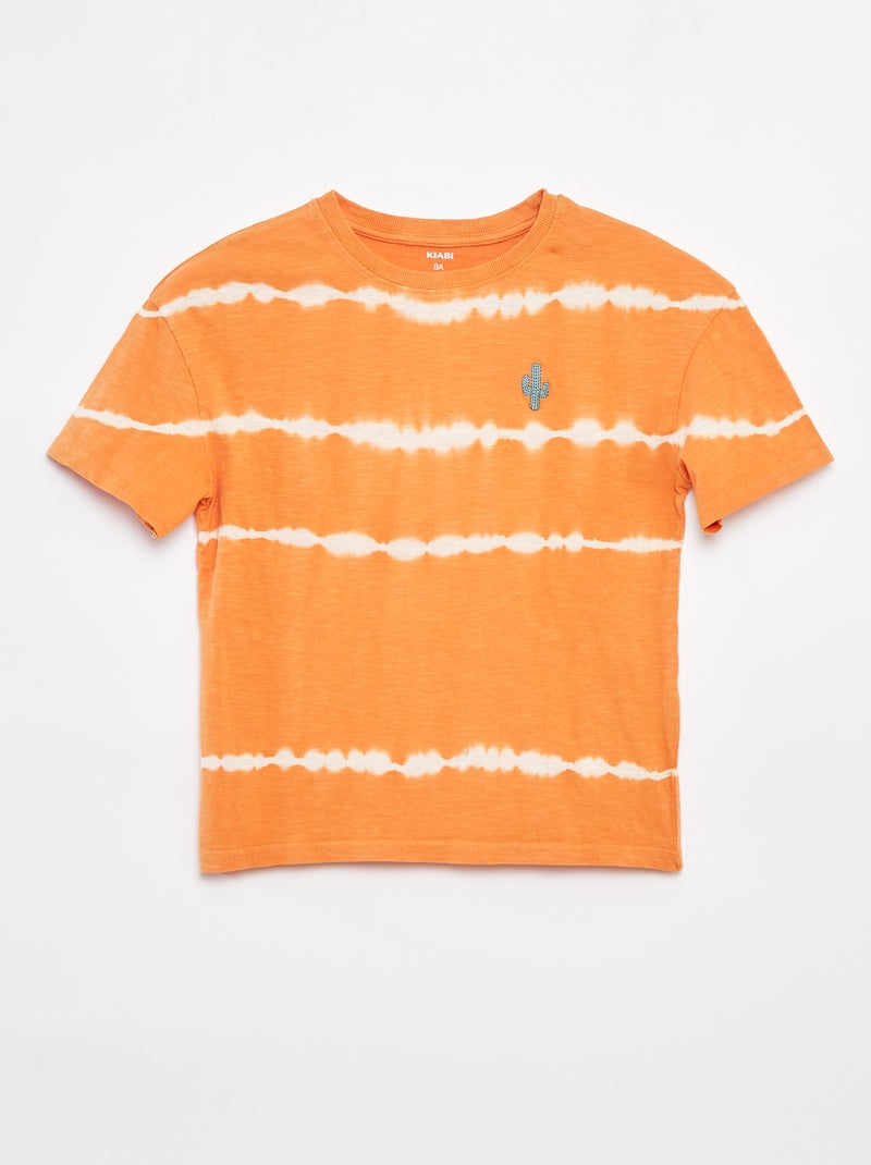 T-shirt a righe tie and dye ARANCIONE - Kiabi