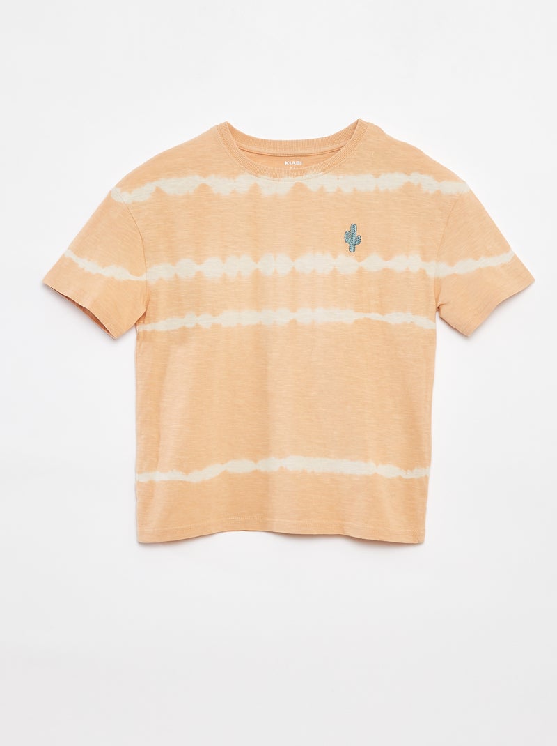 T-shirt a righe tie and dye BEIGE - Kiabi
