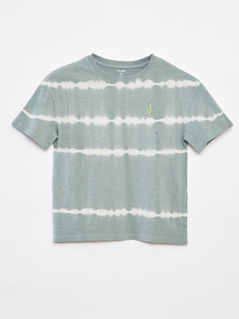 T-shirt a righe tie and dye VERDE - Kiabi