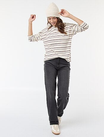 T-shirt a righe tricolore in cotone