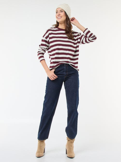 T-shirt a righe tricolore in cotone - Kiabi