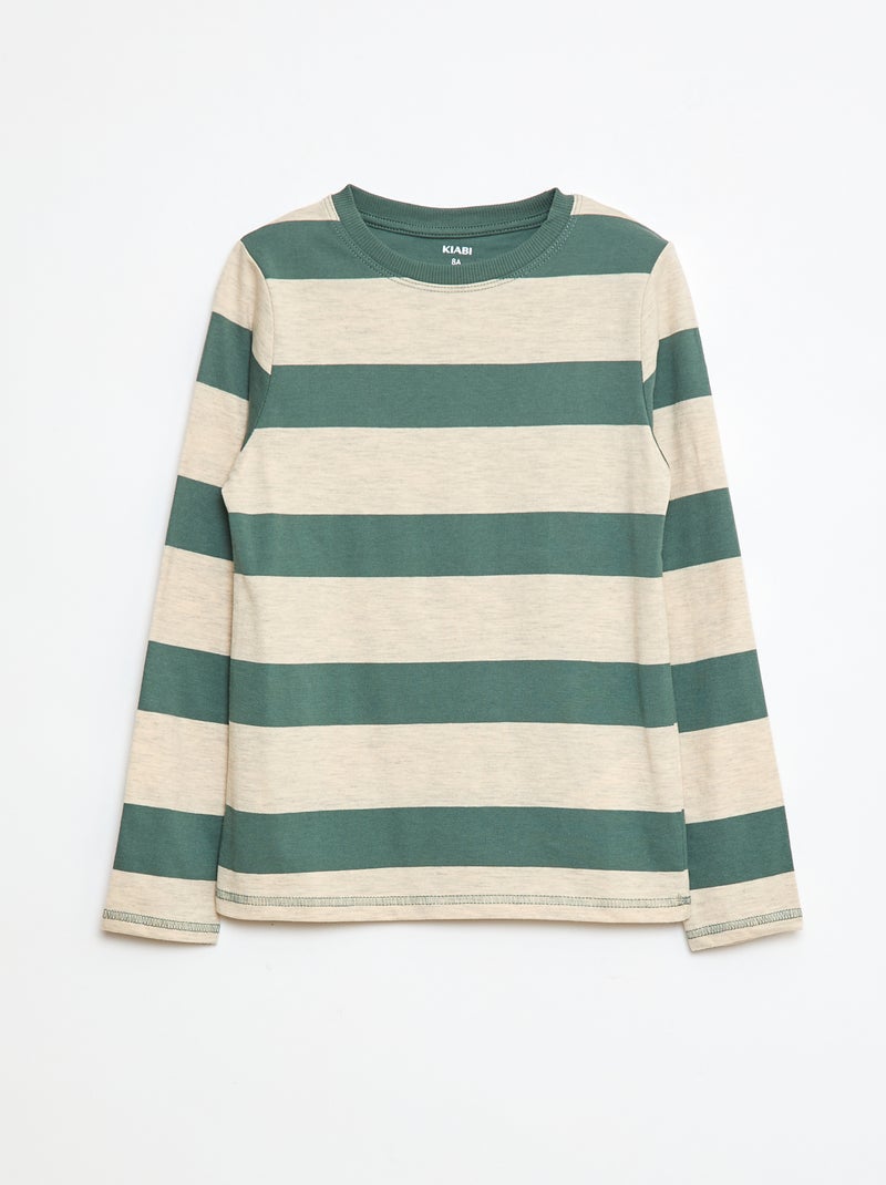 T-shirt a righe Verde - Kiabi