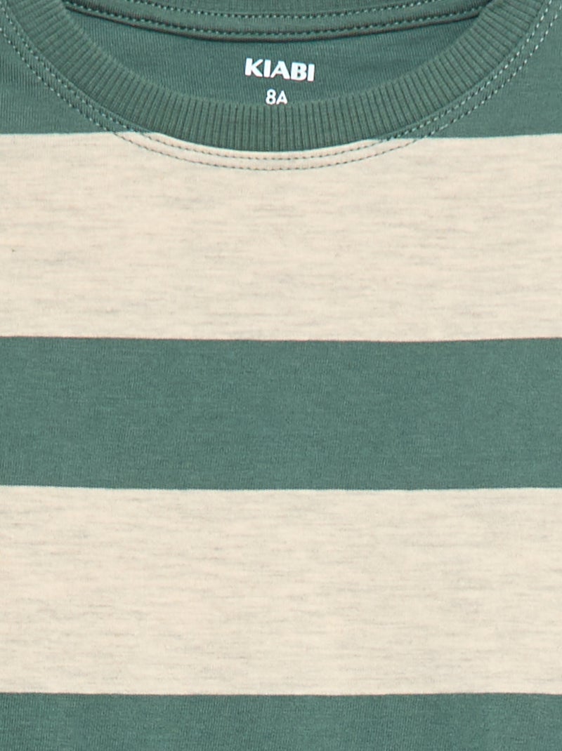 T-shirt a righe Verde - Kiabi