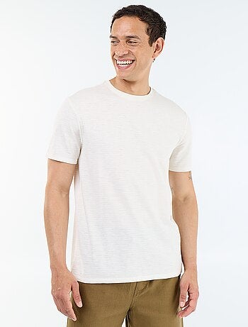 T-shirt a tinta unita a maniche corte