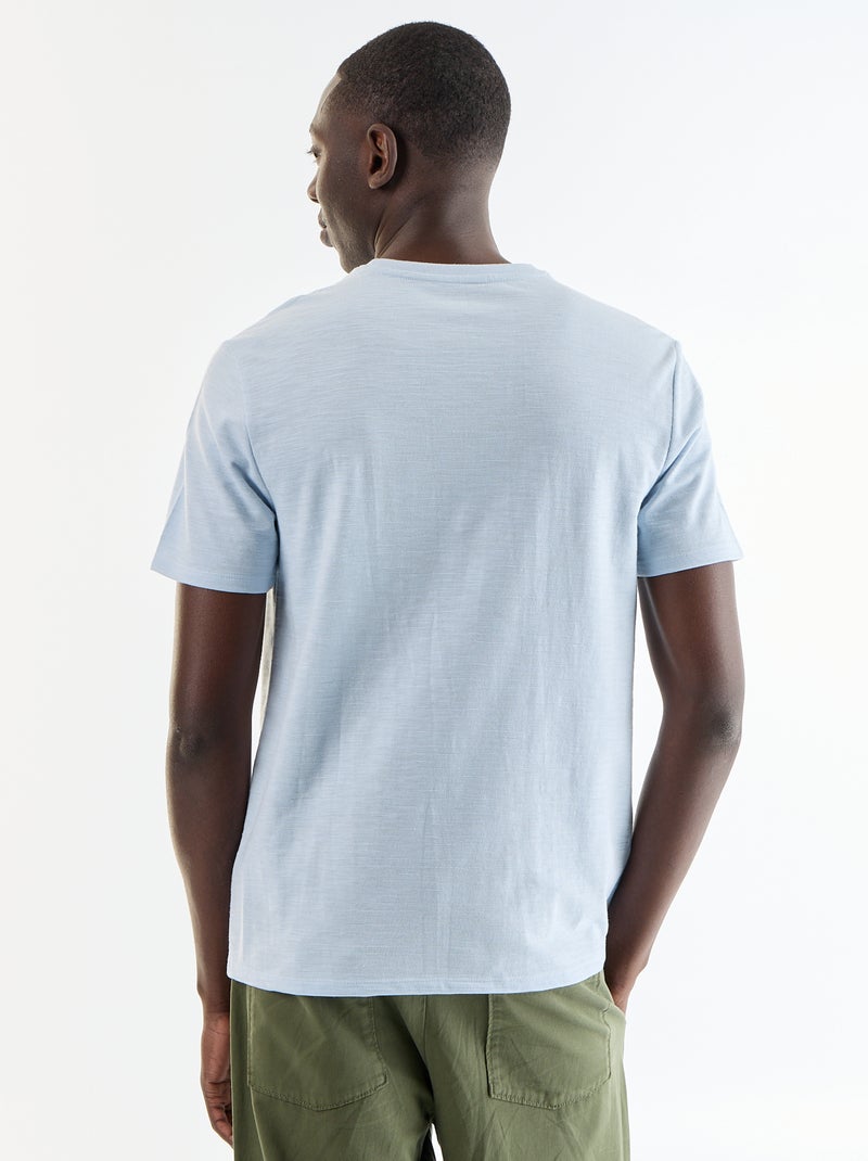 T-shirt a tinta unita a maniche corte Blu - Kiabi