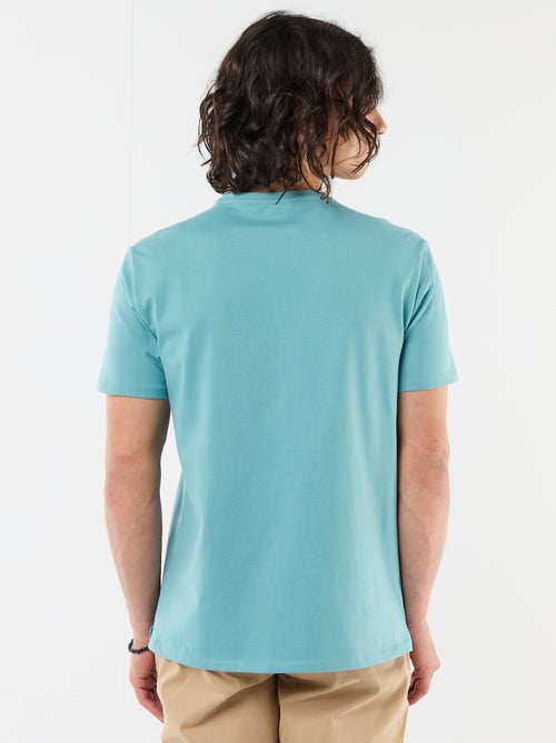 T-shirt a tinta unita a maniche corte con ricamo - Kiabi