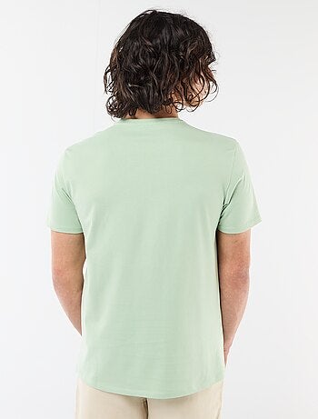 T-shirt a tinta unita a maniche corte con ricamo