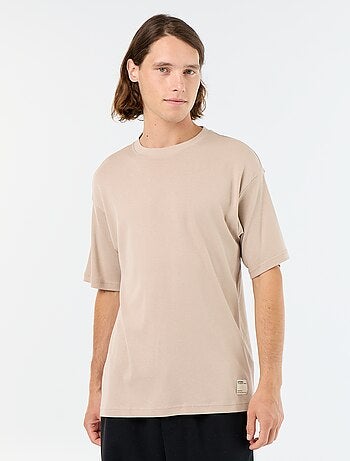 T-shirt a tinta unita a maniche corte e girocollo