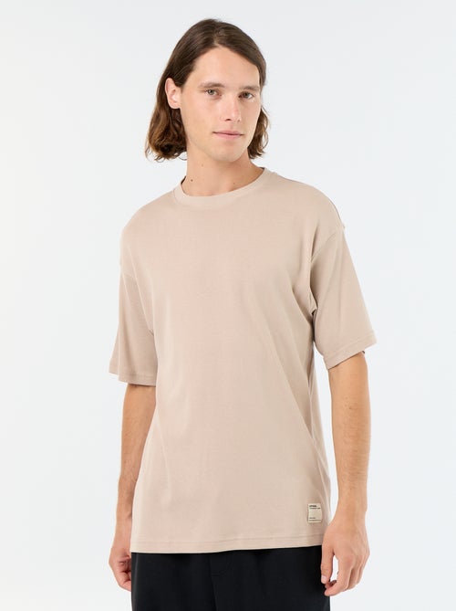 T-shirt a tinta unita a maniche corte e girocollo - Kiabi