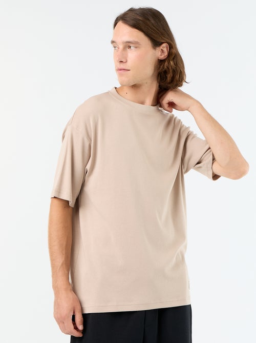 T-shirt a tinta unita a maniche corte e girocollo - Kiabi