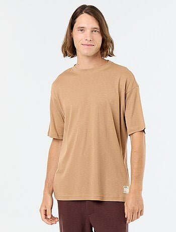 T-shirt a tinta unita a maniche corte e girocollo