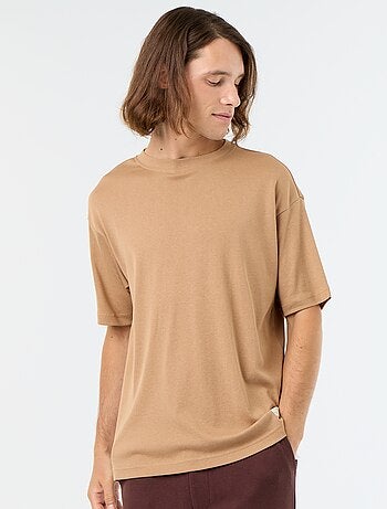 T-shirt a tinta unita a maniche corte e girocollo