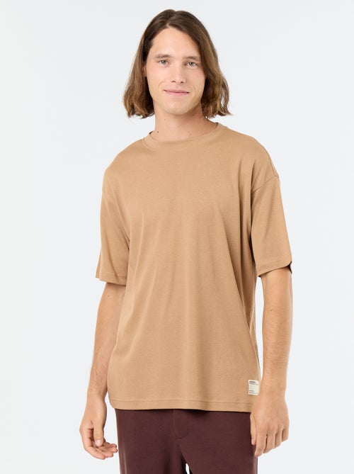 T-shirt a tinta unita a maniche corte e girocollo - Kiabi