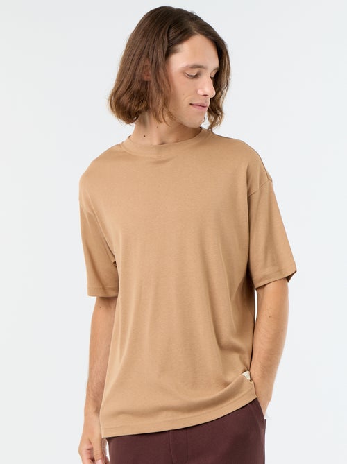 T-shirt a tinta unita a maniche corte e girocollo - Kiabi