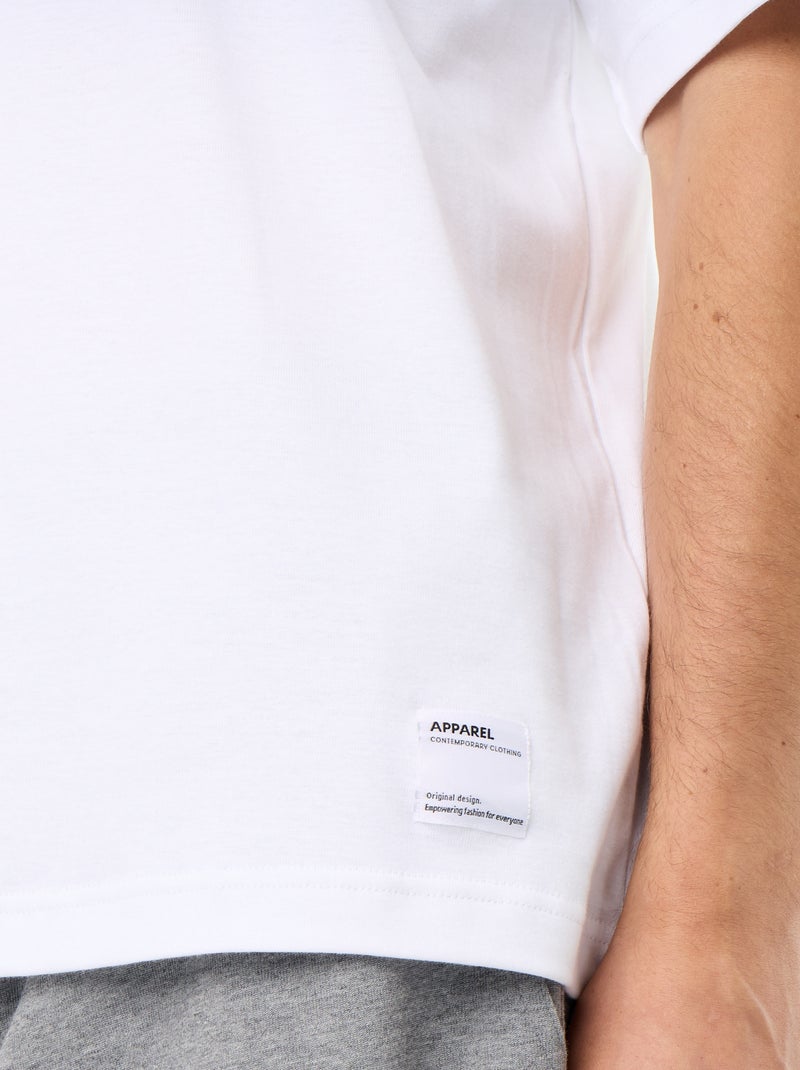 T-shirt a tinta unita a maniche corte e girocollo Bianco - Kiabi