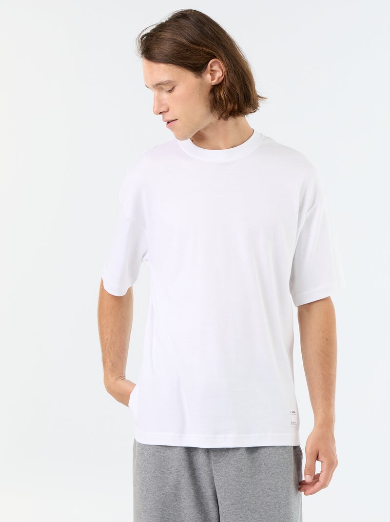 T-shirt a tinta unita a maniche corte e girocollo Bianco - Kiabi
