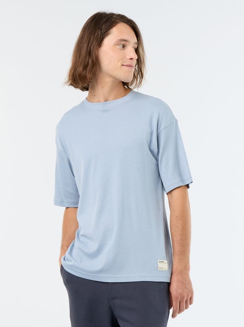 T-shirt a tinta unita a maniche corte e girocollo - Kiabi