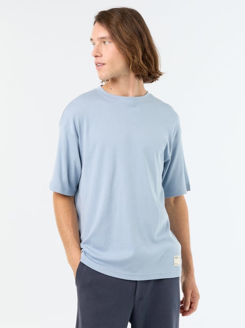 T-shirt a tinta unita a maniche corte e girocollo - Kiabi
