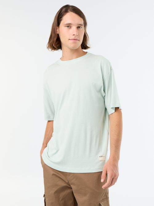 T-shirt a tinta unita a maniche corte e girocollo - Kiabi