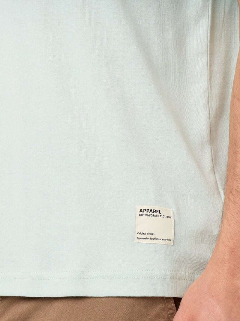 T-shirt a tinta unita a maniche corte e girocollo Blu - Kiabi