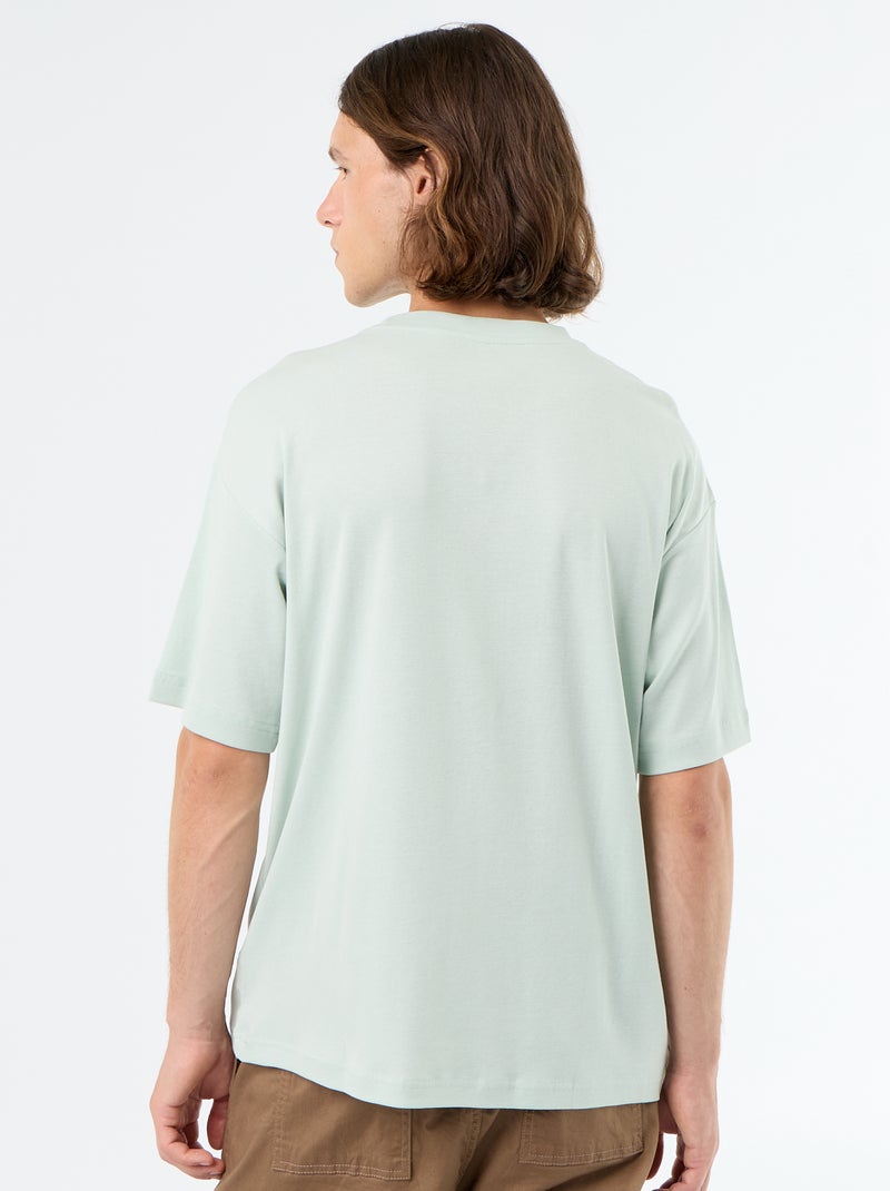 T-shirt a tinta unita a maniche corte e girocollo Blu - Kiabi