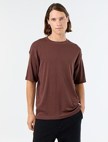 T-shirt a tinta unita a maniche corte e girocollo