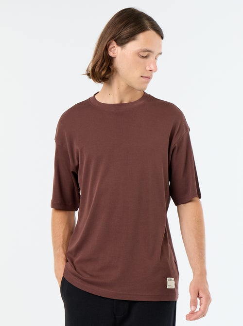 T-shirt a tinta unita a maniche corte e girocollo - Kiabi