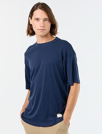 T-shirt a tinta unita a maniche corte e girocollo