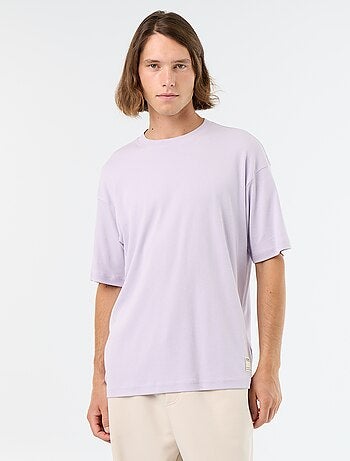 T-shirt a tinta unita a maniche corte e girocollo