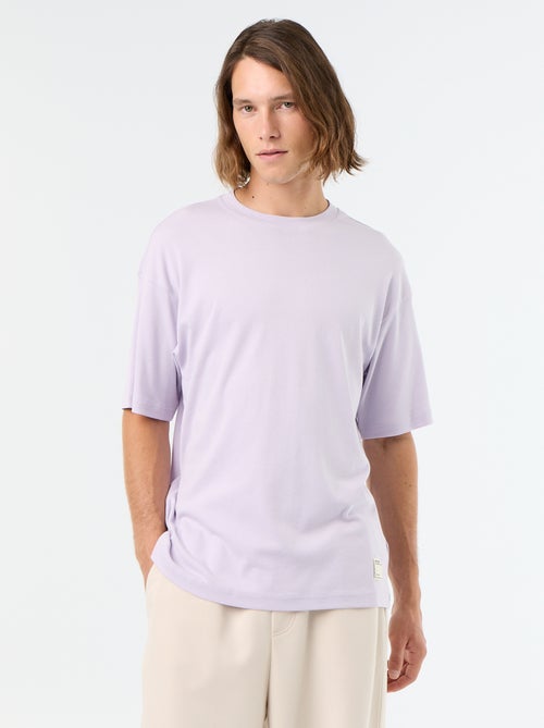 T-shirt a tinta unita a maniche corte e girocollo - Kiabi