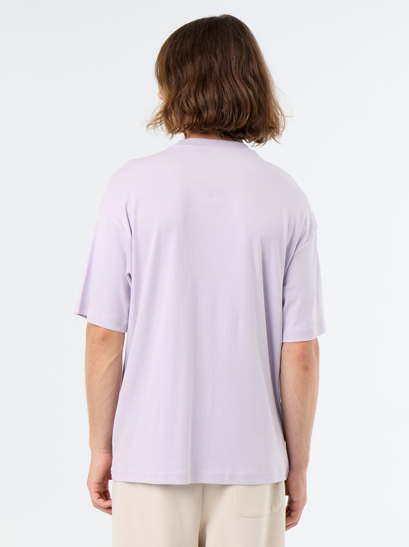 T-shirt a tinta unita a maniche corte e girocollo Rosa - Kiabi