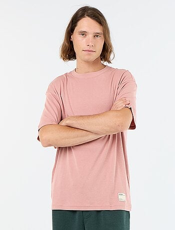 T-shirt a tinta unita a maniche corte e girocollo
