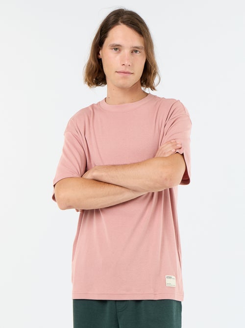 T-shirt a tinta unita a maniche corte e girocollo - Kiabi