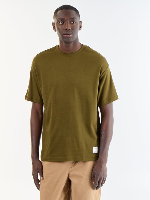 T-shirt a tinta unita a maniche corte e girocollo - Kiabi