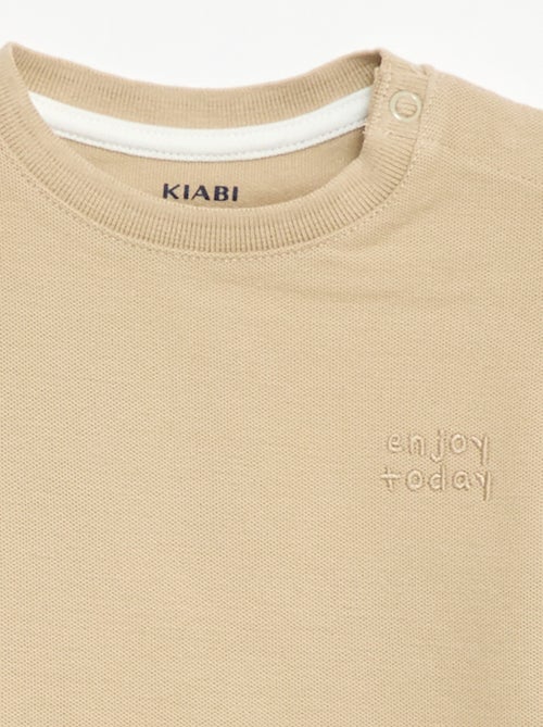 T-shirt a tinta unita a maniche corte in cotone - Kiabi