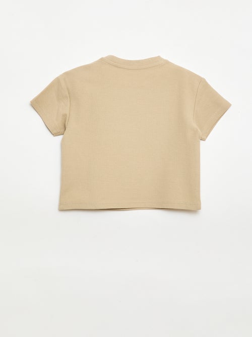 T-shirt a tinta unita a maniche corte in cotone - Kiabi