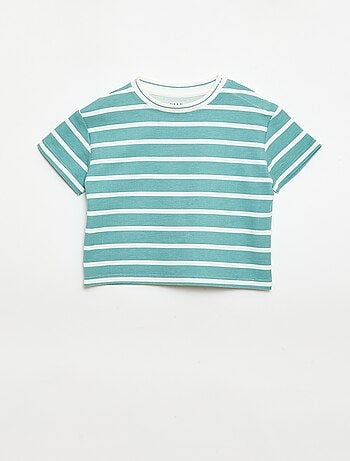 T-shirt a righe maniche corte in cotone